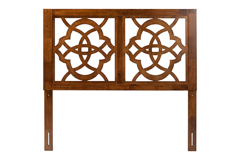 Terence Modern Walnut Brown Finished Wood Queen Size Headboard