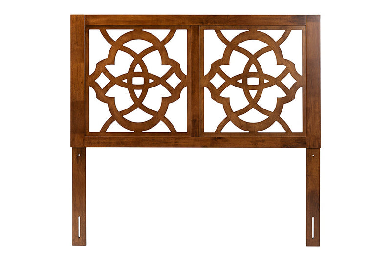 Terence Modern Walnut Brown Queen Size Headboard Baxton