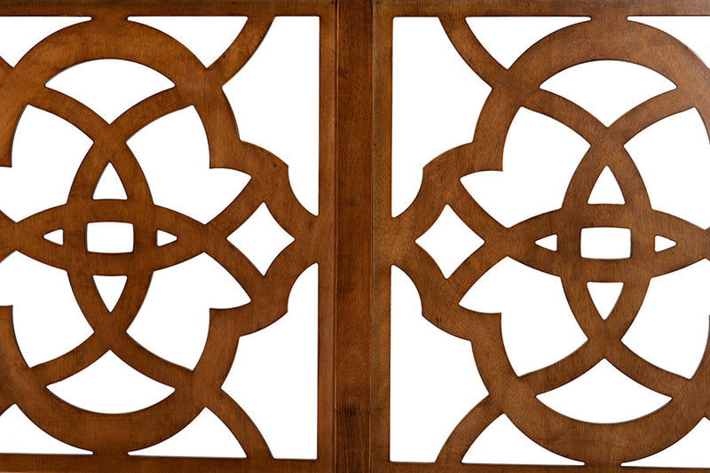 Terence Modern Walnut Brown Queen Size Headboard Baxton