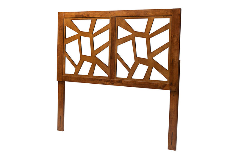 Raflesia Modern Walnut Brown Queen Size Headboard Baxton
