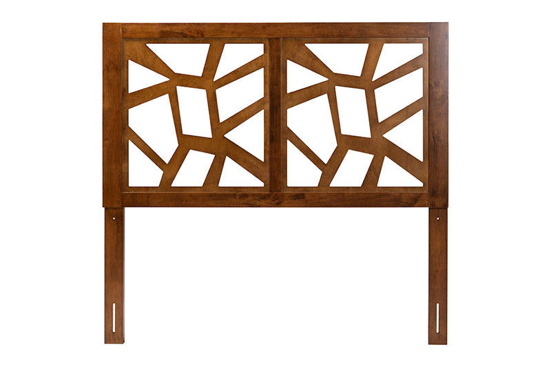 Raflesia Modern Walnut Brown Queen Size Headboard Baxton