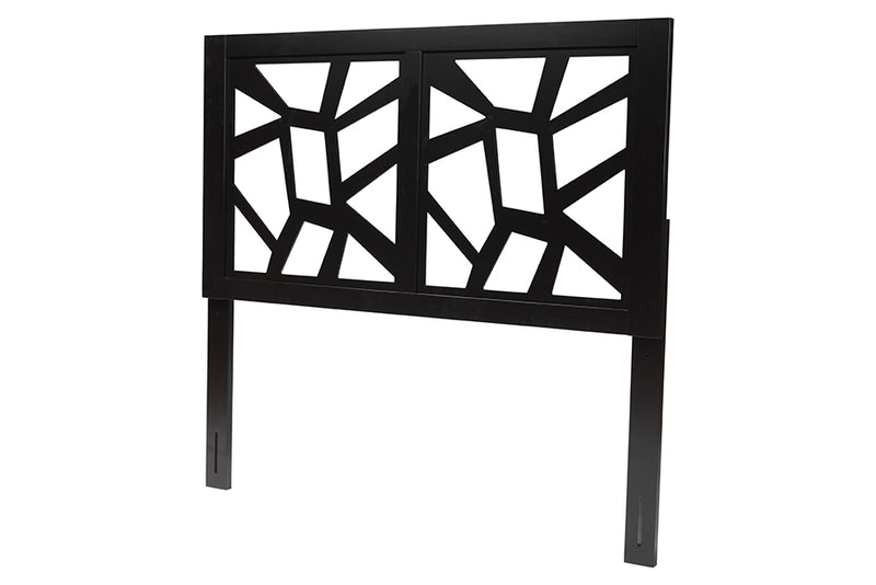 Raflesia Modern Dark Brown Finished Wood Queen Size Headboard