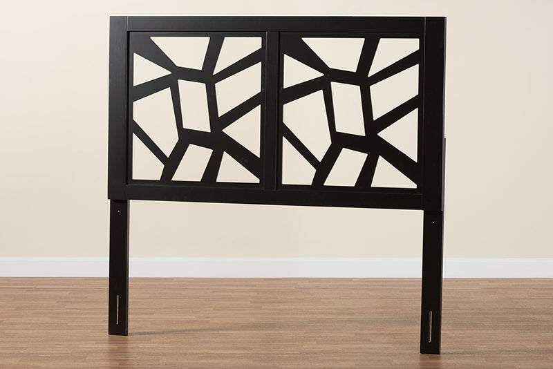 Raflesia Modern Dark Brown Finished Wood Queen Size Headboard