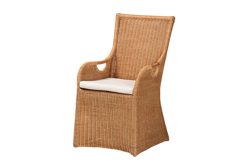 Cabrera Bohemian Light Honey Rattan Dining Chair Baxton