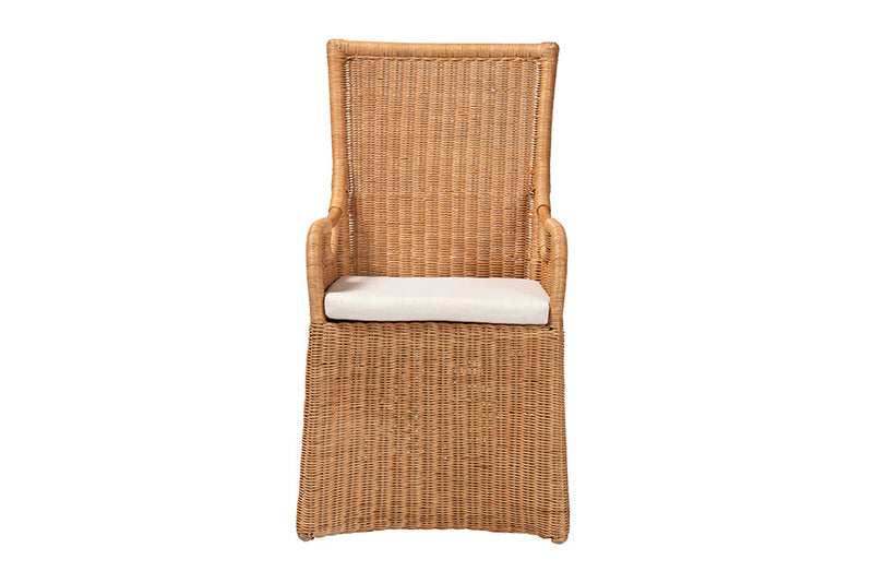 Cabrera Bohemian Light Honey Rattan Dining Chair Baxton