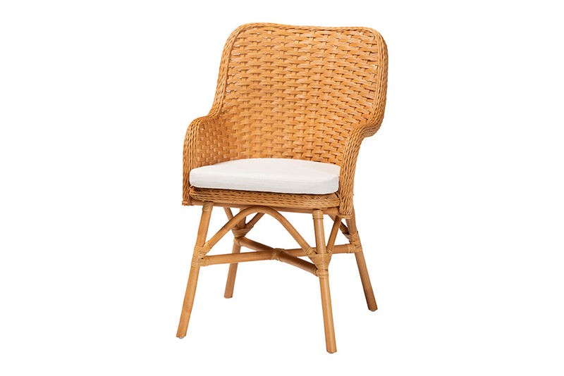 Sanne Bohemian Light Honey Rattan Dining Chair Baxton