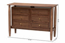 Jessen Japandi Walnut Brown Wood 6-Drawer Dresser Baxton