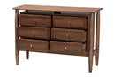 Jessen Japandi Walnut Brown Wood 6-Drawer Dresser Baxton