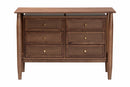 Jessen Japandi Walnut Brown Wood 6-Drawer Dresser Baxton