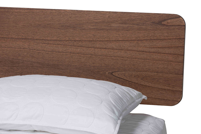 Jessen Japandi Walnut Brown Wood King Size 4Pc Bedroom Set Baxton