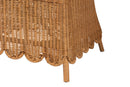 Flannery Bohemian Light Honey Scalloped Rattan Arm Chair Baxton