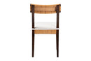 Hannah Bohemian Light Honey Rattan and Dark Brown Wood Dining Chair Baxton