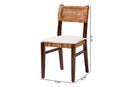 Daphne Bohemian Light Honey Rattan and Dark Brown Wood Dining Chair Baxton