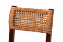 Daphne Bohemian Light Honey Rattan and Dark Brown Wood Dining Chair Baxton