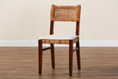 Daphne Bohemian Light Honey Rattan and Dark Brown Wood Dining Chair Baxton