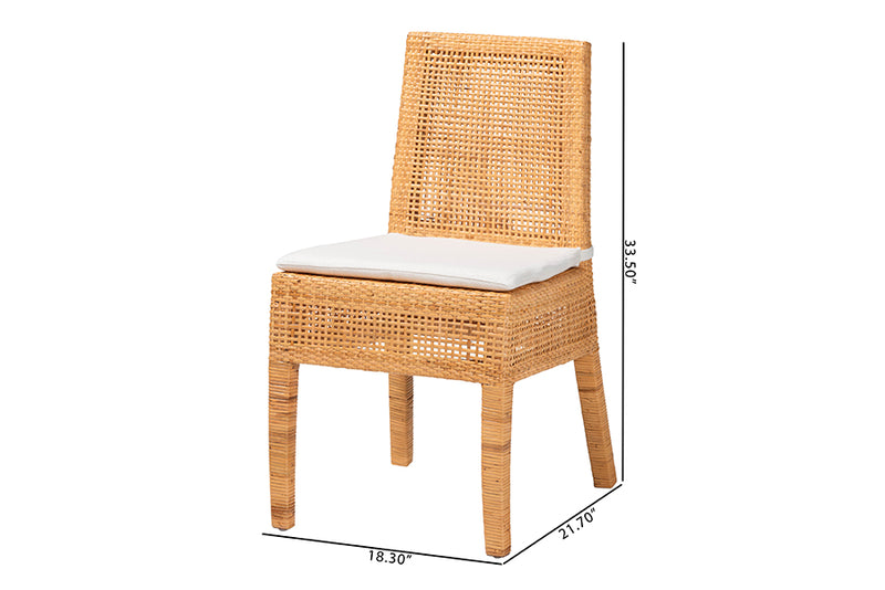 Clovis Bohemian Light Honey Rattan Dining Chair