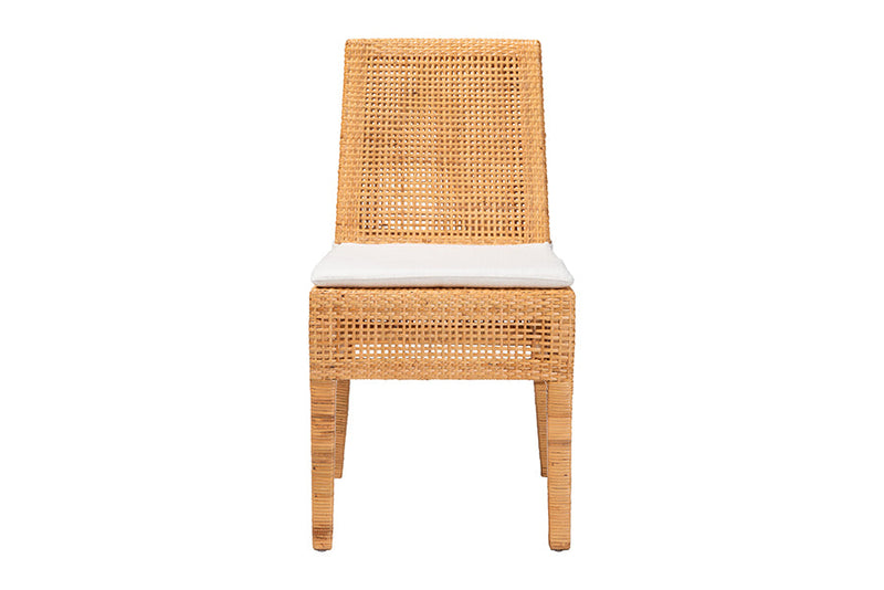 Clovis Bohemian Light Honey Rattan Dining Chair Baxton