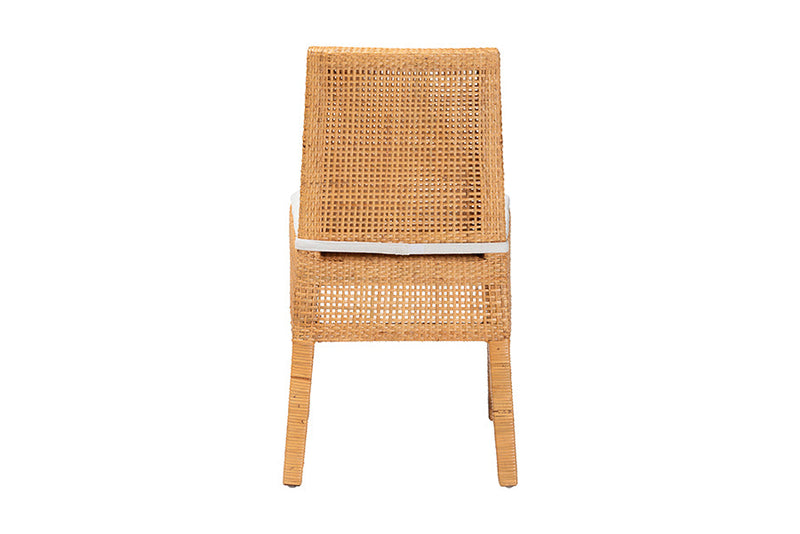 Clovis Bohemian Light Honey Rattan Dining Chair Baxton