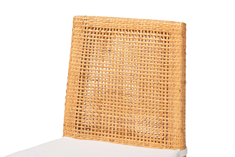 Clovis Bohemian Light Honey Rattan Dining Chair Baxton