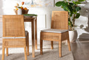 Clovis Bohemian Light Honey Rattan Dining Chair Baxton