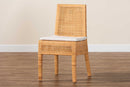 Clovis Bohemian Light Honey Rattan Dining Chair Baxton