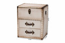 Leala Coffee Canvas 2-Drawer Storage Trunk Baxton
