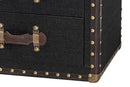 Leala Black Canvas 2-Drawer Storage Trunk Baxton