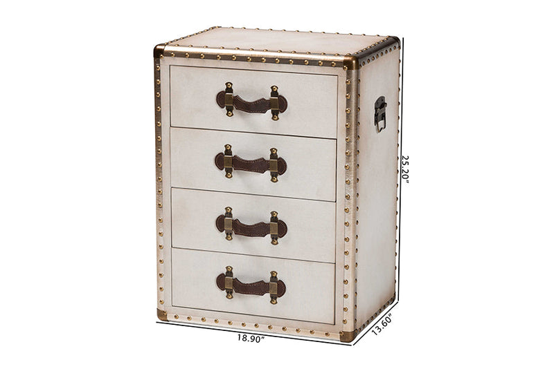 Mason Coffee Canvas 4-Drawer End Table Baxton