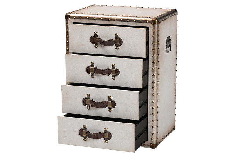 Mason Coffee Canvas 4-Drawer End Table Baxton