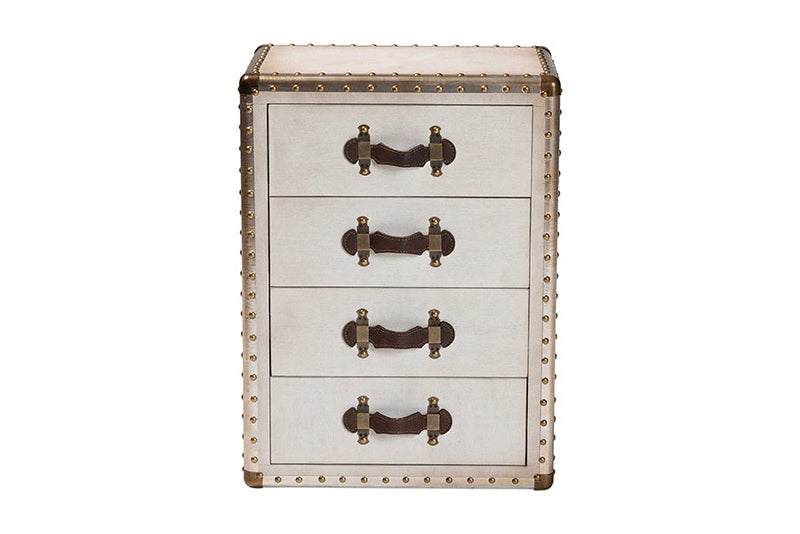 Mason Coffee Canvas 4-Drawer End Table Baxton