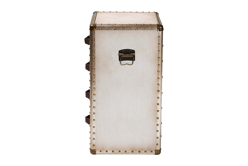 Mason Coffee Canvas 4-Drawer End Table Baxton