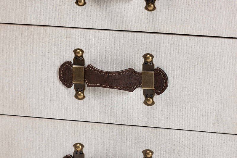 Mason Coffee Canvas 4-Drawer End Table Baxton