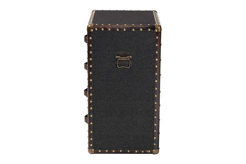 Mason Black Canvas 4-Drawer End Table Baxton