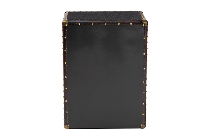 Mason Black Canvas 4-Drawer End Table Baxton