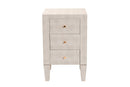 Easton Modern Beige Faux Shagreen 3-Drawer End Table Baxton