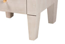 Easton Modern Beige Faux Shagreen 3-Drawer End Table Baxton