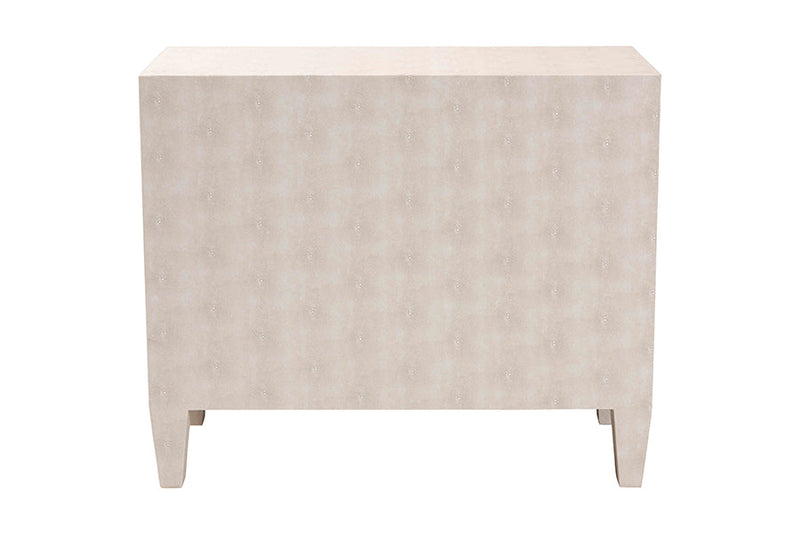 Easton Modern Beige Faux Shagreen 3-Drawer Storage Cabinet Baxton