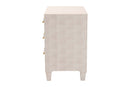Sydney Modern Beige Faux Shagreen 3-Drawer Storage Cabinet Baxton