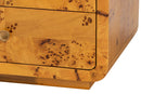 Arcene Natural Real Burl Wood 3-Drawer Nightstand Baxton