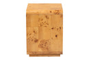 Arcene Natural Real Burl Wood 1-Drawer Nightstand Baxton