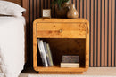 Arcene Natural Real Burl Wood 1-Drawer Nightstand Baxton