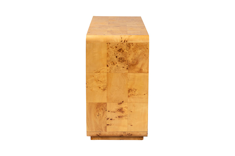 Arcene Modern and Contemporary Natural Real Burl Wood 6-Drawer Dresser