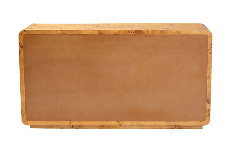 Arcene Natural Real Burl Wood 6-Drawer Dresser Baxton