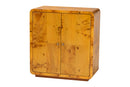 Arcene Natural Real Burl Wood Storage Cabinet Baxton