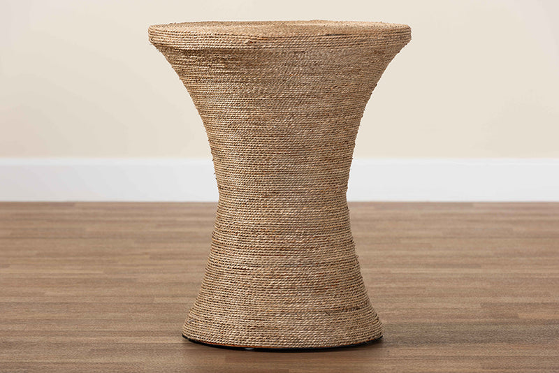 Rumi Japandi Natural Seagrass Side Table