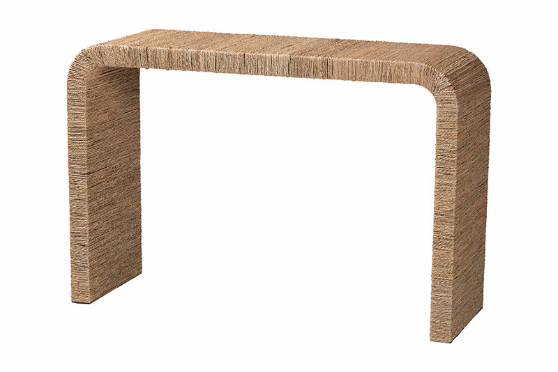 Valeria Japandi Natural Seagrass Waterfall Console Table