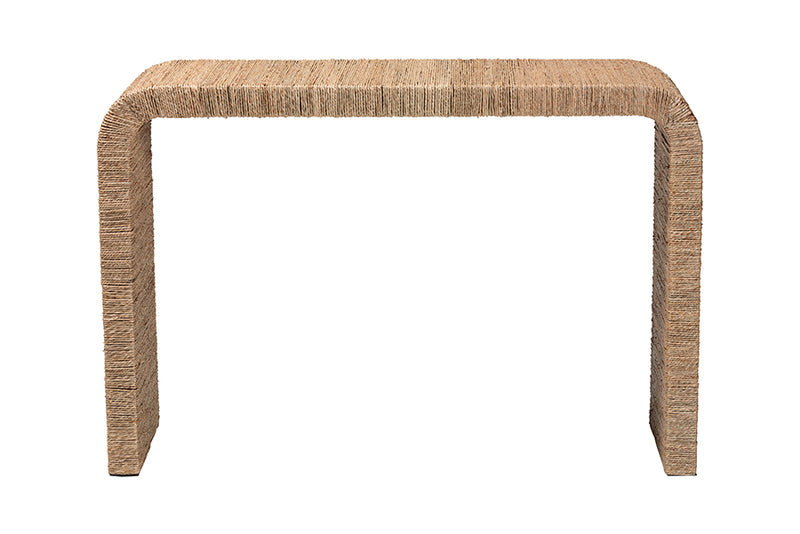 Valeria Japandi Natural Seagrass Waterfall Console Table