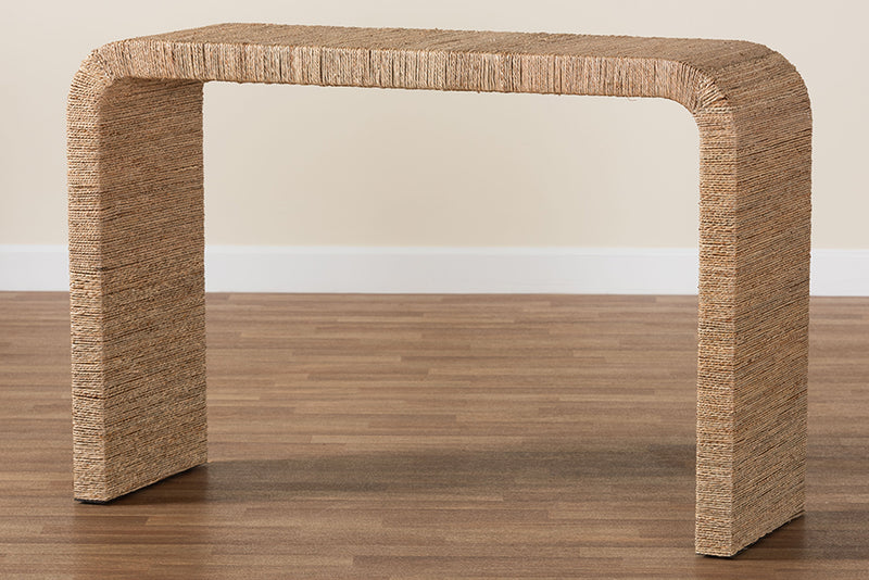 Valeria Japandi Natural Seagrass Waterfall Console Table