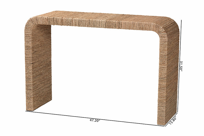 Valeria Japandi Natural Seagrass Waterfall Console Table