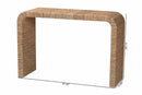 Valeria Japandi Natural Seagrass Waterfall Console Table Baxton